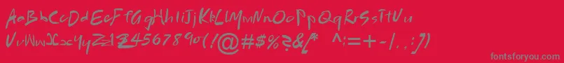 Sydney2000 Font – Gray Fonts on Red Background