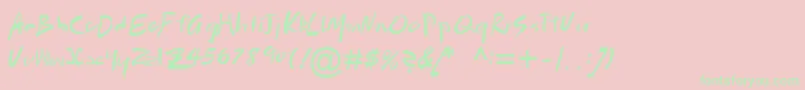 Sydney2000 Font – Green Fonts on Pink Background