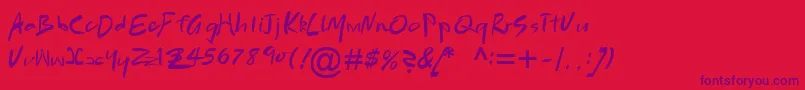 Sydney2000 Font – Purple Fonts on Red Background