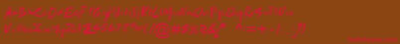 Sydney2000 Font – Red Fonts on Brown Background