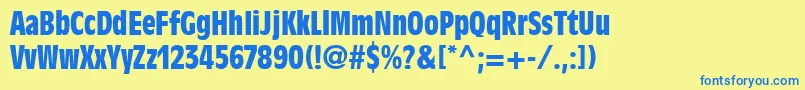 DecadeBlackCondensedSsiBlackCondensed Font – Blue Fonts on Yellow Background