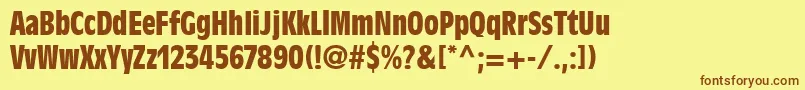 Police DecadeBlackCondensedSsiBlackCondensed – polices brunes sur fond jaune