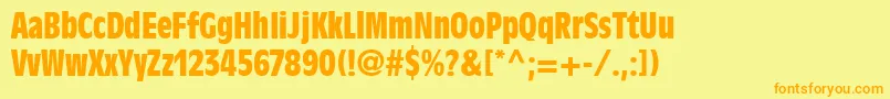 DecadeBlackCondensedSsiBlackCondensed Font – Orange Fonts on Yellow Background