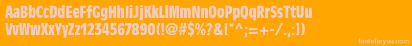 DecadeBlackCondensedSsiBlackCondensed Font – Pink Fonts on Orange Background
