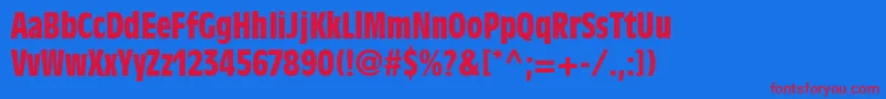 DecadeBlackCondensedSsiBlackCondensed Font – Red Fonts on Blue Background