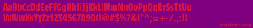 DecadeBlackCondensedSsiBlackCondensed Font – Red Fonts on Purple Background