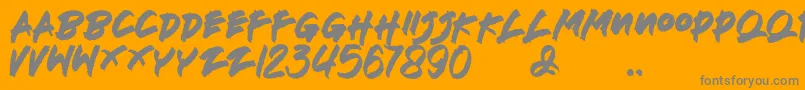 フォントDeathblood – オレンジの背景に灰色の文字