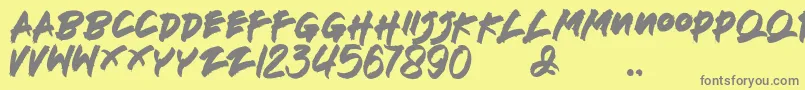 Deathblood Font – Gray Fonts on Yellow Background