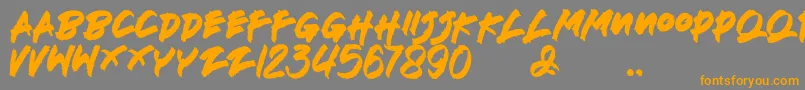 Deathblood Font – Orange Fonts on Gray Background