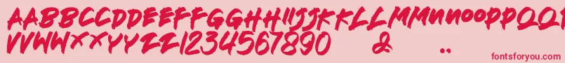 Deathblood Font – Red Fonts on Pink Background