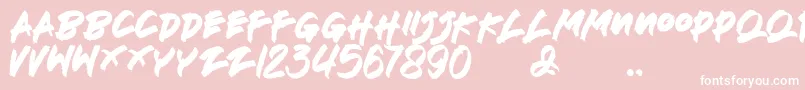 Deathblood Font – White Fonts on Pink Background