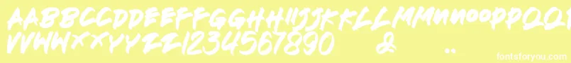 Deathblood Font – White Fonts on Yellow Background