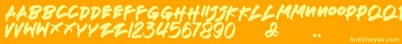 Deathblood Font – Yellow Fonts on Orange Background