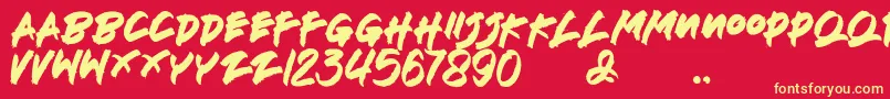 Deathblood Font – Yellow Fonts on Red Background