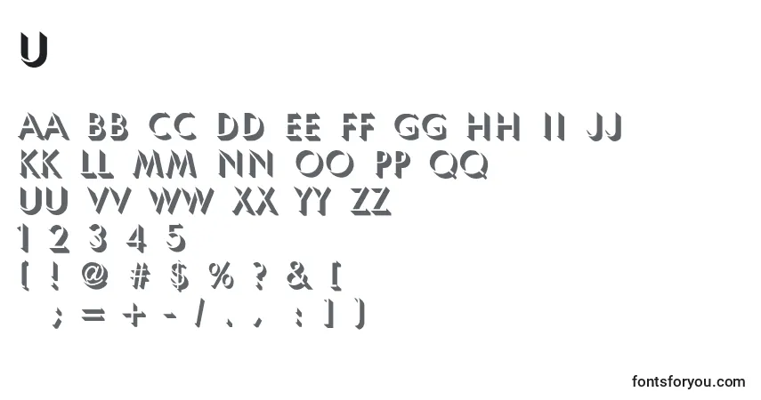 Шрифт UmbraThin – алфавит, цифры, специальные символы