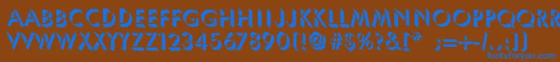 UmbraThin Font – Blue Fonts on Brown Background