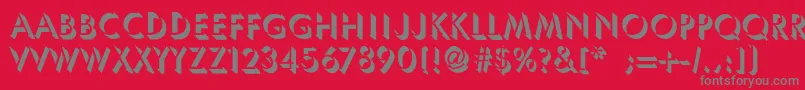 フォントUmbraThin – 赤い背景に灰色の文字