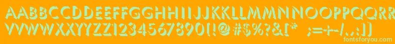 UmbraThin Font – Green Fonts on Orange Background