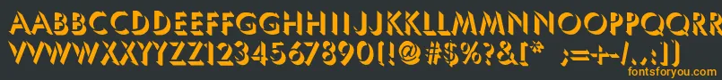 フォントUmbraThin – 黒い背景にオレンジの文字