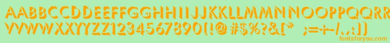 UmbraThin Font – Orange Fonts on Green Background