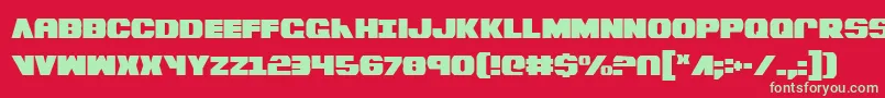 BummerCondensed-Schriftart – Grüne Schriften auf rotem Hintergrund
