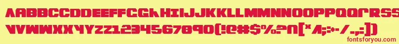 BummerCondensed Font – Red Fonts on Yellow Background