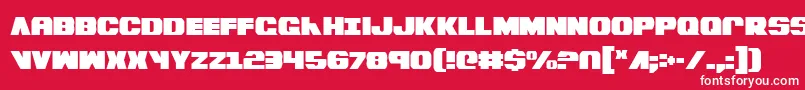 Czcionka BummerCondensed – białe czcionki na czerwonym tle