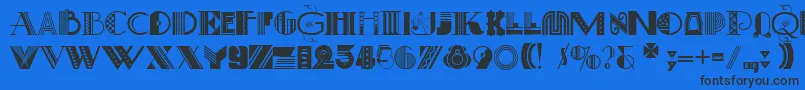 ArtDecoretta Font – Black Fonts on Blue Background