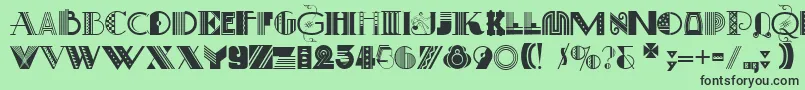 ArtDecoretta Font – Black Fonts on Green Background