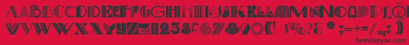 ArtDecoretta Font – Black Fonts on Red Background