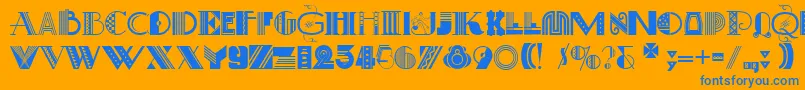 ArtDecoretta Font – Blue Fonts on Orange Background