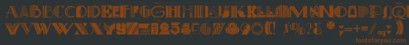 ArtDecoretta-fontti – ruskeat fontit mustalla taustalla