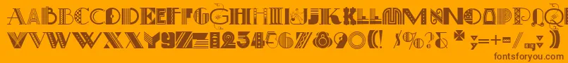 ArtDecoretta Font – Brown Fonts on Orange Background