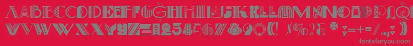 ArtDecoretta Font – Gray Fonts on Red Background