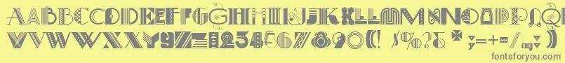 ArtDecoretta Font – Gray Fonts on Yellow Background