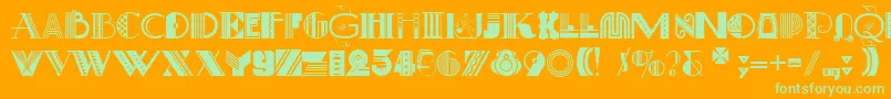 ArtDecoretta Font – Green Fonts on Orange Background