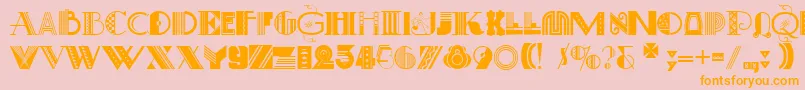 Police ArtDecoretta – polices orange sur fond rose