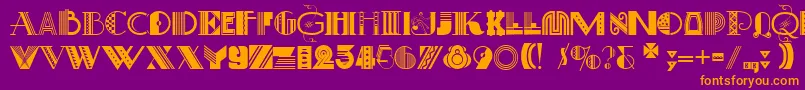 ArtDecoretta Font – Orange Fonts on Purple Background