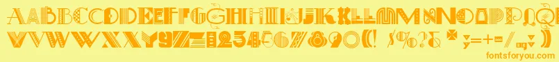 ArtDecoretta Font – Orange Fonts on Yellow Background