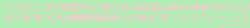 フォントArtDecoretta – 緑の背景にピンクのフォント