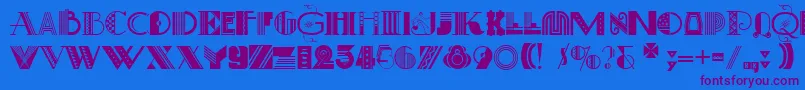 ArtDecoretta Font – Purple Fonts on Blue Background