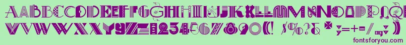 ArtDecoretta Font – Purple Fonts on Green Background