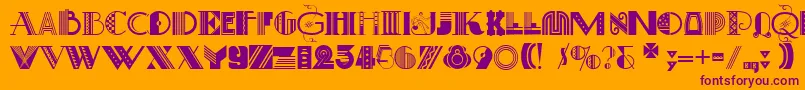 ArtDecoretta Font – Purple Fonts on Orange Background