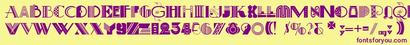 ArtDecoretta Font – Purple Fonts on Yellow Background