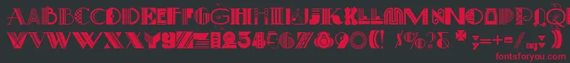 ArtDecoretta Font – Red Fonts on Black Background