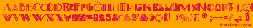 フォントArtDecoretta – オレンジの背景に赤い文字