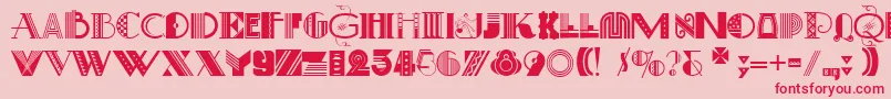 ArtDecoretta Font – Red Fonts on Pink Background