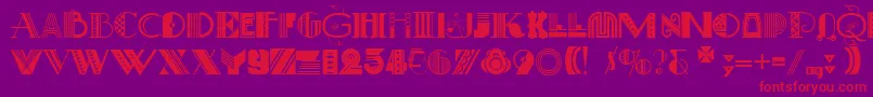 ArtDecoretta-fontti – punaiset fontit violetilla taustalla