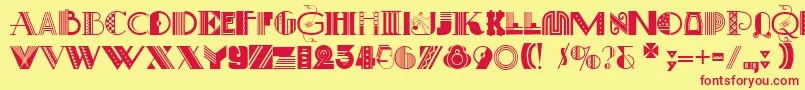 ArtDecoretta Font – Red Fonts on Yellow Background