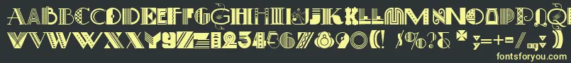 ArtDecoretta Font – Yellow Fonts on Black Background